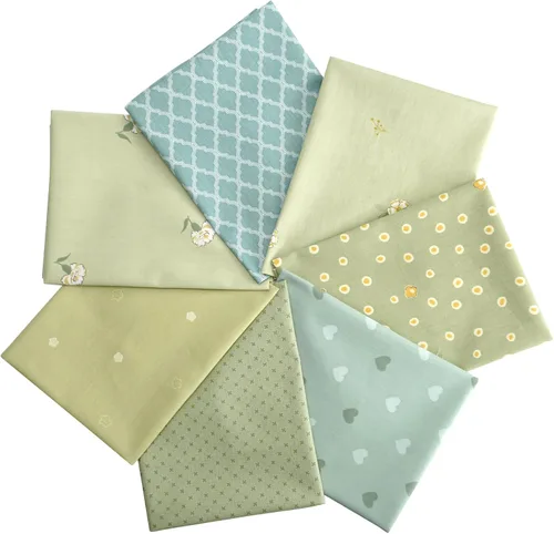 Vista 5 de Paquete de 7 piezas de tela para acolchar y hacer manualidades (verde)