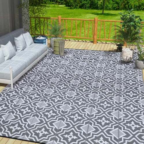 Vista 8 de Alfombra de Exterior 4x6 pies Impermeable para Porche, Tapete de Exterior 4x6 pies Tapete Pequeño para Balcón, Alfombra de Paja Plástica Reversible
