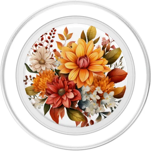 Vista 2 de Linda flor de otoño sublimación Clipart Hojas de otoño PopSockets MagSafe PopGrip para iPhone