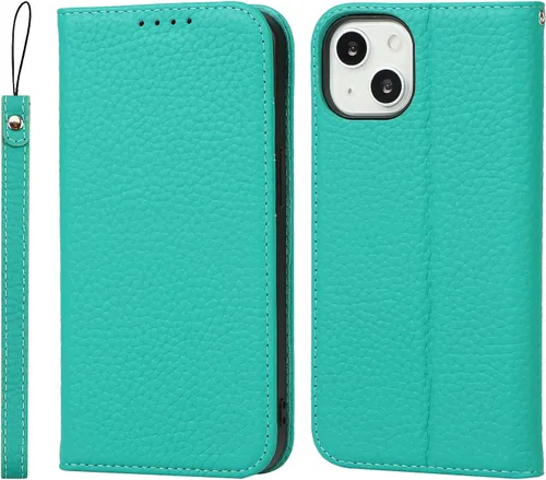 Vista 18 de iCoverCase Funda tipo cartera compatible con iPhone 13 Pro Max con tarjetero y correa para la muñeca, bloqueo RFID, funda magnética para teléfono