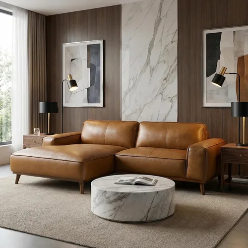 Vista 11 de Anthony - Sofá modular esquinero con orientación izquierda, sofá modular en forma de L de 4 asientos, sofá moderno tapizado suave para sala