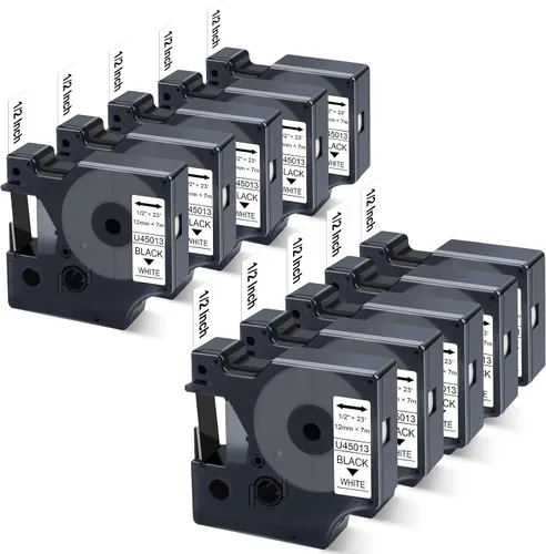 Vista 11 de Cinta de etiquetas Dymo D1 45013 de repuesto para Dymo D1 A45013 S0720530, funciona con DYMO LabelManager 160 280 360D 420P 210D PnP cinta