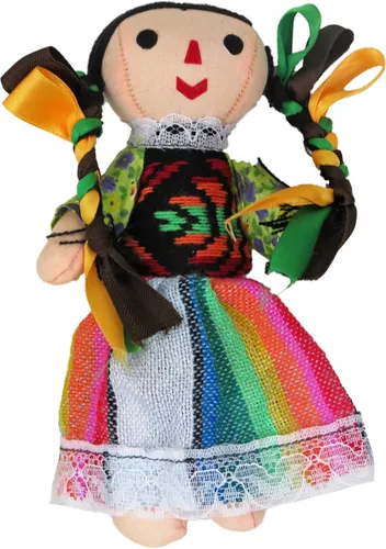 Vista 4 de Leos Imports Muñeca de trapo mexicana de 5 a 6 pulgadas de alto