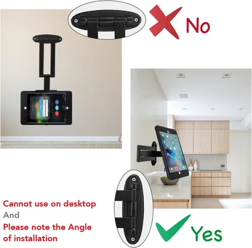 Vista 6 de Soporte de pared para tableta con pliegue para iPad de 10.2 pulgadas (9ª, 8ª, 7ª generación), brazo giratorio ajustable con bloqueo de seguridad
