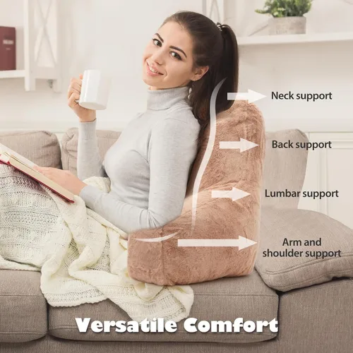 Vista 3 de Almohada de lectura para sentarse en la cama para adultos, almohada estándar de lectura con espuma viscoelástica, almohada de respaldo para la cama