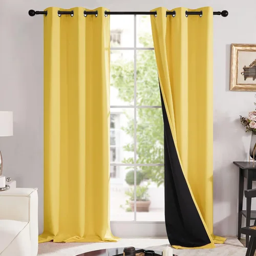 Vista 86 de Deconovo cortinas blackout 100 % con forro totalmente negro con aislamiento térmico de doble capa, oscurecimiento de la habitación, ahorro