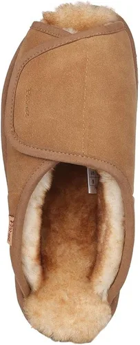 Vista 3 de PAMIR Pantuflas de casa de oveja ajustables para hombre con espuma viscoelástica para interiores y exteriores con puntera abierta