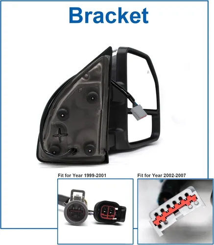 Vista 6 de JZSUPER Espejos de remolque aptos para 1999 2000 2001 2002 2003 2004 2005 2006 2007 Ford F250 F350 F450 F-550 Super Duty, eléctricos