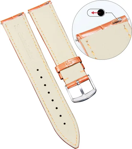Vista 2 de BINLUN Leather Watch Band Genuine Calfskin Replacement Watch Strap Quick Release Crocodile Pattern 10 Colors 13 Sizes for Men