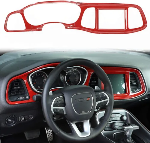 Vista 8 de Voodonala para Consolas Centrales Challenger, Cubierta Protectora del Tablero de Instrumentos para 2015-2024+ Dodge Challenger, Accesorios Azul