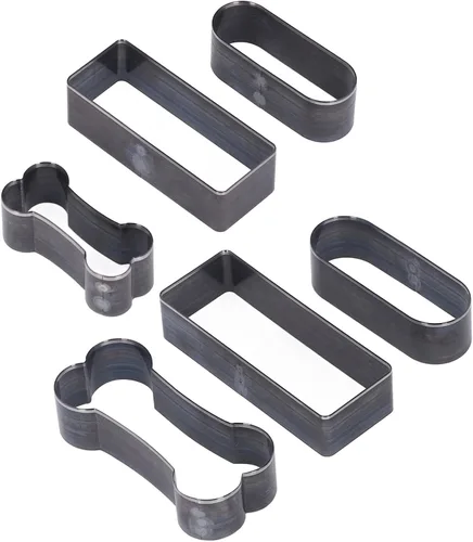 Vista 7 de Troquel de corte de cuero, 6 troqueles de corte de cuero, herramienta de corte hueco, forma de hueso ovalado rectangular con almacenamiento, álbumes