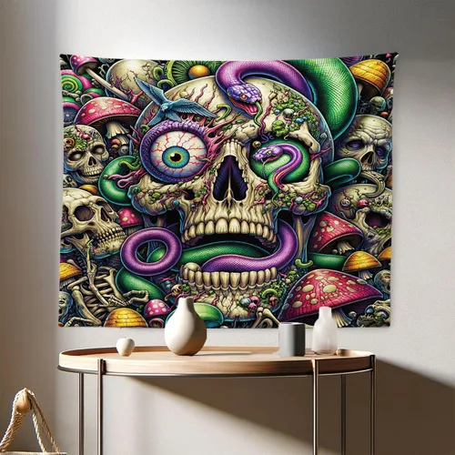 Vista 24 de Ambesonne colección de decoración del hogar, tapices de pared para recámara, sala de estar, recámara, multicolor 2-Verde oscuro Arena Marrón