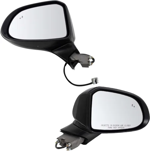 Vista 48 de TRQ Conjunto de 2 piezas de espejo lateral para conductor y pasajero, ajuste eléctrico, sin calefacción, sin memoria, color negro, compatible