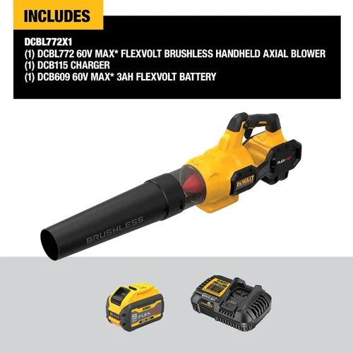 Vista 3 de DEWALT FLEXVOLT 60V MAX* Soplador, 125 MPH, 600 CFM (DCBL772X1)