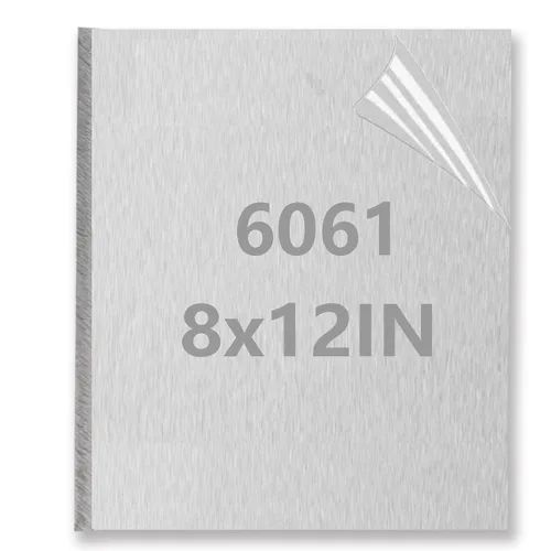 Vista 10 de Placa de hoja de aluminio de 1 pulgada de grosor, placas de aluminio resistentes de 6 x 6 pulgadas con película protectora, placa de panel plano