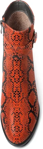 Vista 3 de SKYSTERRY Botas altas de tacón bajo grueso para mujer con cremallera y puntera redonda, de 2 pulgadas