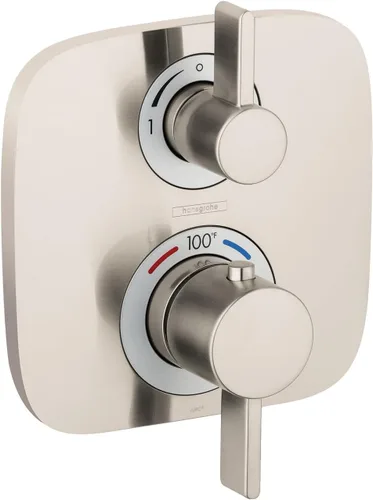 Vista 6 de hansgrohe Ecostat E 15718821 - Moderna válvula de ducha con equilibrio de presión en níquel cepillado