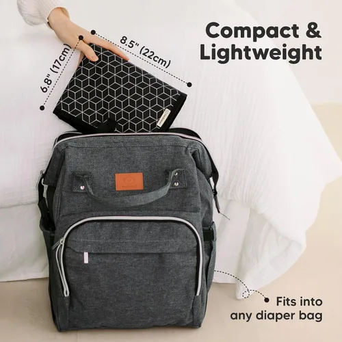 Vista 2 de KeaBabies Cambiador de pañales portátil y organizador de pañales para bebé, tapete cambiador plegable impermeable para bebé, tapete de cambio