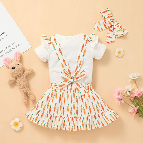 Vista 3 de Newborn Baby Girl St atricks Day Outfit Short Sleeve Romper hamrock Skirt Girls St atricks Day Dress