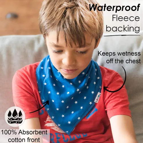 Vista 3 de Lovjoy Baberos tipo bandana grandes – Baberos para necesidades especiales – Para niños mayores, jóvenes y adultos – Práctico, absorbente y elegante