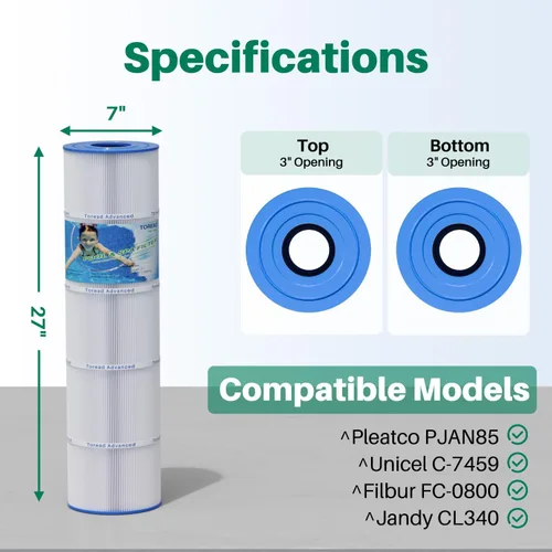 Vista 2 de TOREAD Filtro de piscina que reemplaza a Jandy CL 340, PJAN85, Ultral-A8, PP-A8, Unicel C-7459, Filbur FC-6405, Filbur FC-0800, A0557900, R0554500