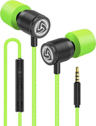Vista 19 de LUDOS Auriculares con cable ultra intraauriculares, 5 años de garantía, auriculares con micrófono, auriculares con cancelación de ruido, espuma