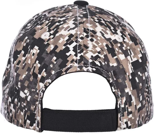 Vista 4 de Gorra de camuflaje ajustable para Ford F150 con diseño de bandera a cuadros, color negro y Digi