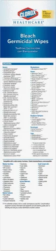 Vista 6 de Clorox Pro Healthcare - Toallitas germicidas de lejía, limpieza sanitaria y limpieza industrial, toallitas Clorox Wipes, 50 toallitas envueltas