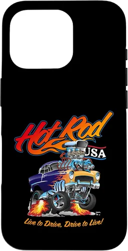 Vista 20 de Hotrod USA Design Classic Retro Muscle Car Dragster Cartoon Case for iPhone 17