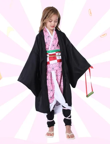 Vista 7 de Hotiego Tanjir Kamado Cosplay Costume Demon Cosplay Outfits Cape Anime Costume Halloween Costumes for Boys Girls
