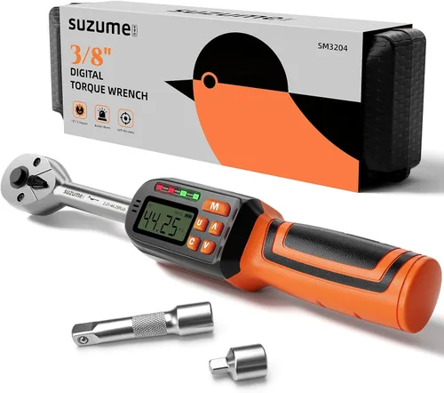 Vista 11 de SUZUME Llave dinamométrica digital de 1/4 (1.1-22.2 libras-pie/ 1.5-30 N.m) Llave dinamométrica digital con almacenamiento de datos de 1/4