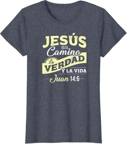 Vista 79 de Camisas de la Biblia de Jesus para los Cristianos Camiseta Española Negro