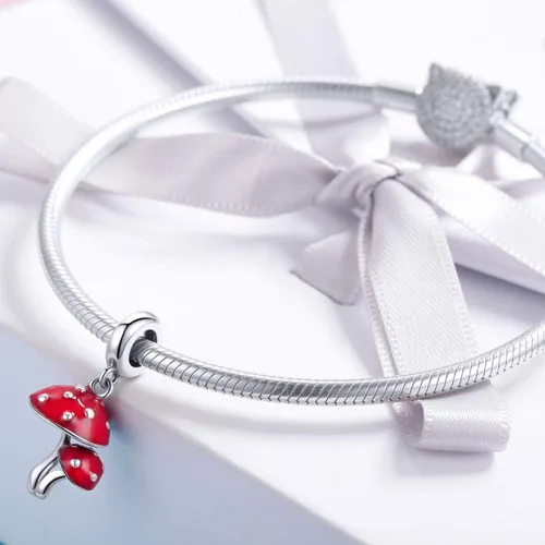 Vista 3 de Aabela - Abalorio de plata de ley 925 diseño de cactus con flores para pulseras y collares