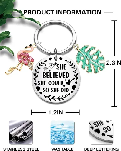 Vista 4 de Llavero de regalo inspirador para mejores amigos familia hija amantes de los animales cumpleaños Navidad relleno de calcetines