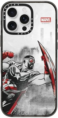 Vista 177 de CASETiFY Funda para iPhone Air, compatible con MagSafe Marvel VS CoLab Protección contra caídas de grado militar 4x de 8.2 pies Funda Capitán
