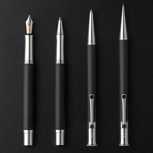 Vista 3 de GRAF von Faber-Castell Lápiz de propulsión clásico chapado en platino - Ébano