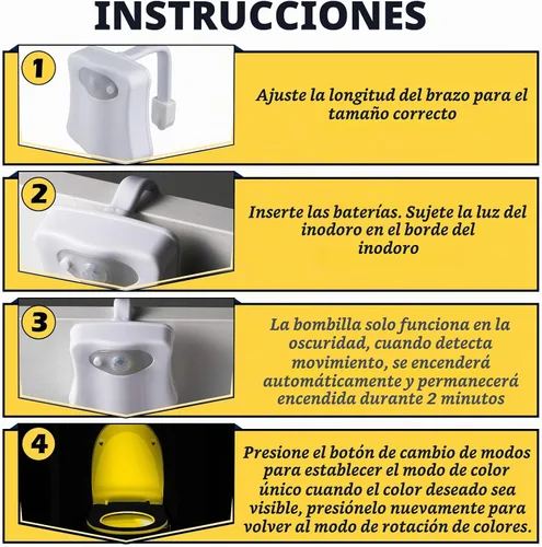 Vista 4 de Honoson 6 piezas de luz nocturna para inodoro, lámpara con sensor activado por movimiento, 16 colores cambiantes, LED en el interior de la taza