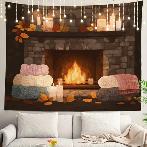 Vista 51 de Shrahala Peaceful Retreat Charming Abode Tapestry, Verdant Landscape Water Wall Hanging Hd Print Polyester Backdrop For Dorm Room Bedroom 30 X 40 In