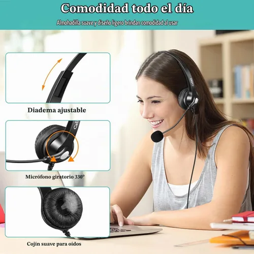 Vista 4 de Callez Auriculares de 0.1 in con cancelación de ruido de micrófono para Gray-Binaural