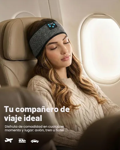 Vista 4 de Audífonos para Dormir con Diadema Bluetooth, Audífonos para Dormir con Diadema Deportiva, Audífonos para Dormir de Larga Duración con Altavoces