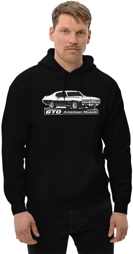 Vista 2 de Aggressive Thread Sudadera con capucha con ilustraciones basadas en 1969 Pontiac GTO Judge