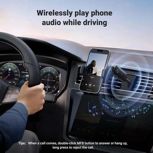 Vista 4 de UGREEN Transmisor Receptor Bluetooth para 2 AirPods o Dispositivos BT, Transmisor Inalámbrico Bluetooth para Auriculares, Adaptador de Audio