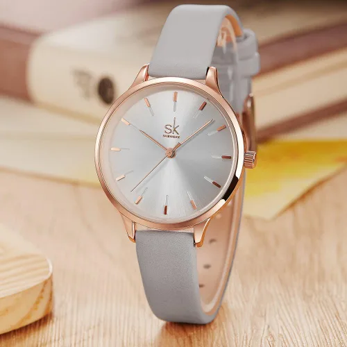 Vista 2 de SK Reloj de pulsera de cuarzo para mujer, elegante, ultrafino, resistente al agua