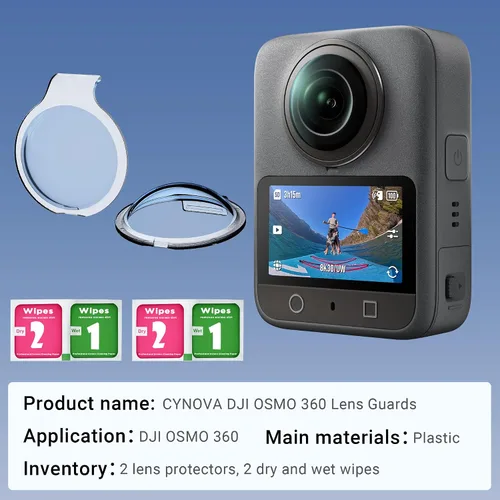 Vista 9 de CYNOVA Osmo 360 Protector de lente para accesorios DJI Osmo 360 – Funda protectora de PC con 95% de transmisión de luz, antiarañazos y a prueba