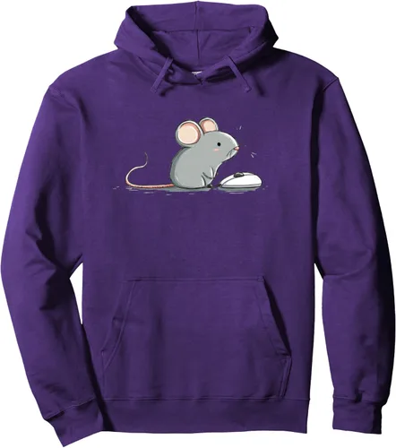 Vista 15 de Funny Pet Mouse with Gaming Mouse for PC Lovers Pullover Hoodie