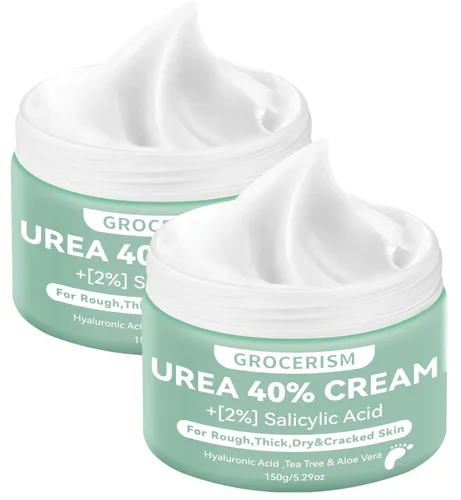Vista 11 de Crema de urea 20 por ciento para pies más 2% ácido salicílico 5.29 oz Crema de pies y manos de máxima fuerza con ácido hialurónico, árbol de té