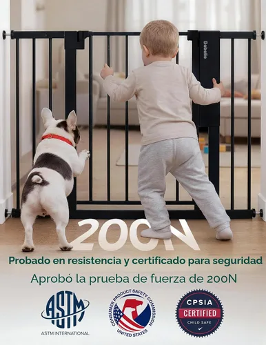 Vista 6 de Babelio - Puerta inteligente para bebé con apertura automática/cierre, montada a presión, sin taladro, para puertas/parte superior de escaleras.