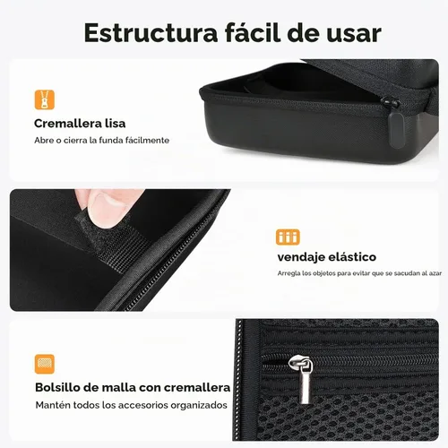 Vista 3 de DEPSTECH Funda original para endoscopio, bolsa de transporte inalámbrica para boroscopio con WiFi y cámaras de alcance USB, funda rígida de gran
