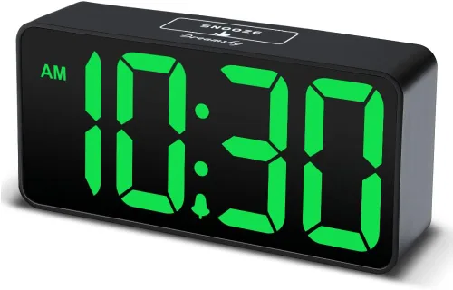 Vista 15 de DreamSky - Reloj despertador digital pequeño para dormitorio con números grandes Electric Bedside Desk Clock with USB Charging Port, Brightness