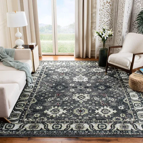 Vista 27 de SAFAVIEH Vintage Hamadan Collection - Alfombra de área de 2 pies 3 pulgadas x 4 pies, naranja y azul, diseño tradicional persa, no desprende pelusa